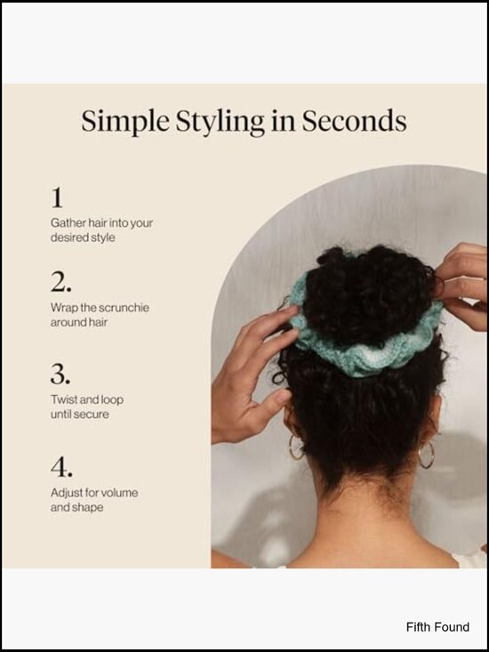 Crochet Hair Scrunchie - Gentle No Crease Hold - Fluffy Texture - Recycled